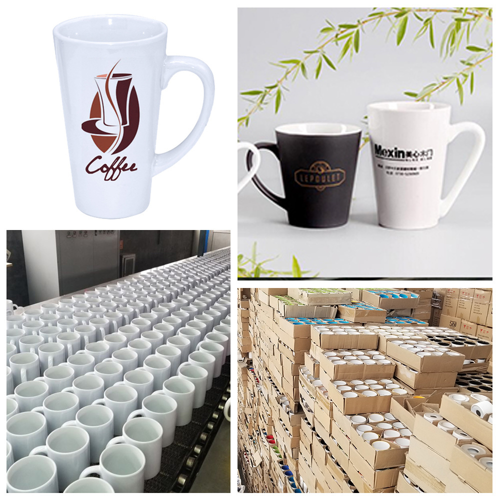 Baiyin Large Tall Mugs Sublimation Ceramic 17 oz Porcelain Mugs Coffee Ceramic Cups Blank Wholesale