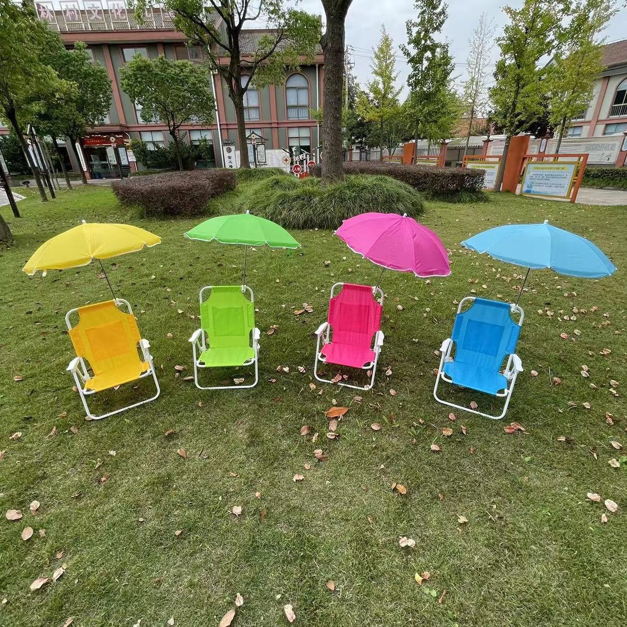 CHR027 Folding Armchair with Umbrella Fishing Camping Beach Chair for Children