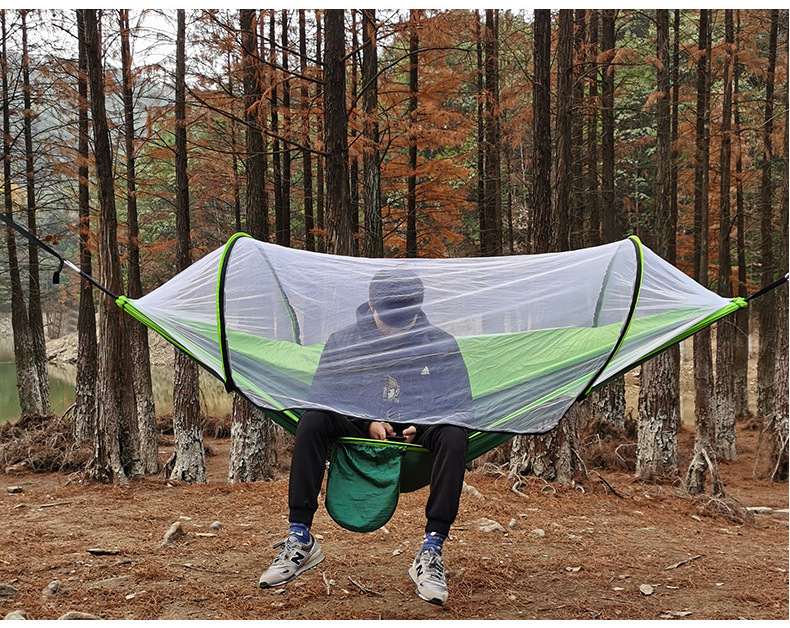 HAMK009 Easy to Set Up Hammock with Mosquito Net Camping Swings Avoid Rollover