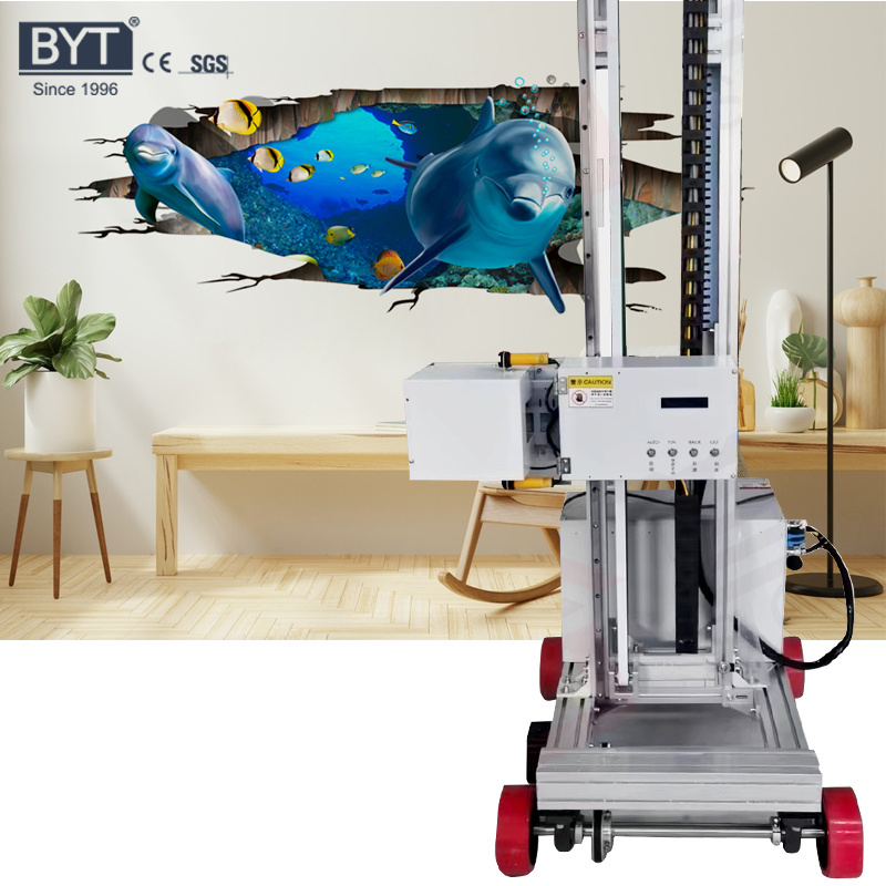 Automatic wall and floor painting machine 3d wall printer painting machine BYTCNC print 3m UV ink wall mural painting  printer