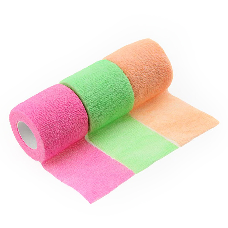 Athletic sport wrap nonwoven medical high elastic gauze bandage rolls self adhesive stretch elastic cohesive bandage