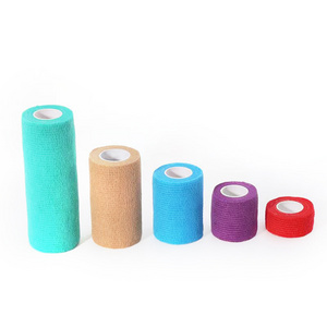 Athletic sport wrap nonwoven medical high elastic gauze bandage rolls self adhesive stretch elastic cohesive bandage