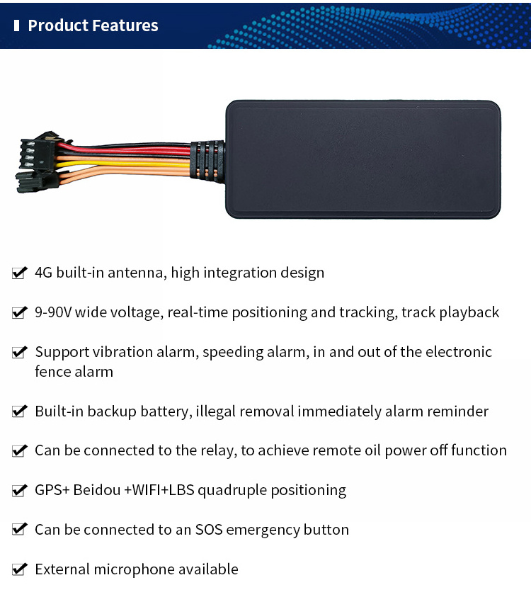 Hot sales real time mini gps vehicle tracker for car truck bus gps gprs gsm tracker device with SOS emergency