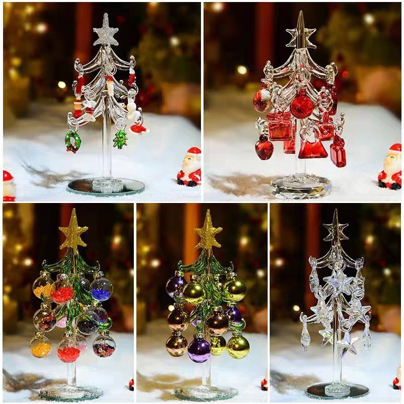 Outdoor Holiday Decorative customised size Glass Lighted Christmas Tree craft