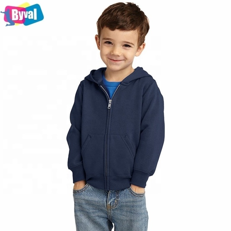 Byval 100% Cotton Hoodie Boys Hoodies Kids Blank Zip Up Hoody Sweatshirts Wholesale Best price for retailer