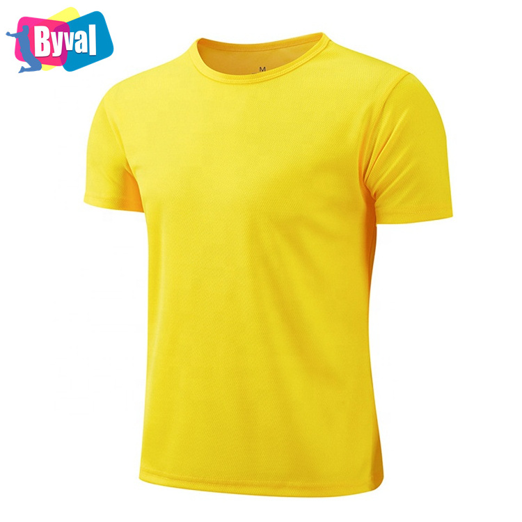 Byval bulk t shirt wholesale cheap $1 dollar 100% polyester t-shirts moisture wicking quick dry mesh promotional t shirts