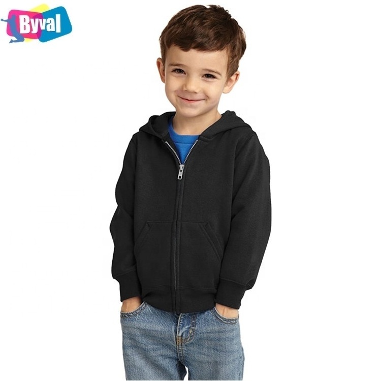 Byval 100% Cotton Hoodie Boys Hoodies Kids Blank Zip Up Hoody Sweatshirts Wholesale Best price for retailer