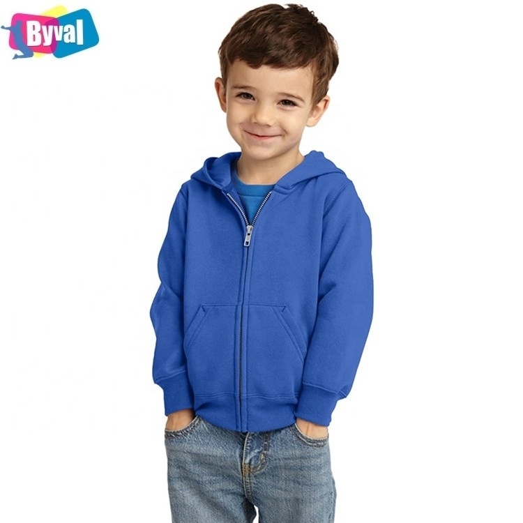 Byval 100% Cotton Hoodie Boys Hoodies Kids Blank Zip Up Hoody Sweatshirts Wholesale Best price for retailer