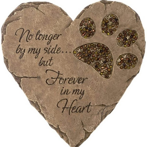 Resin Garden Heart Shaped Pet Memorial Stones