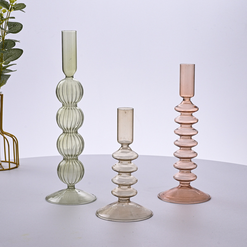 Handmade wedding glass candlesticks, home decoration glass candlesticks&glass candle holder