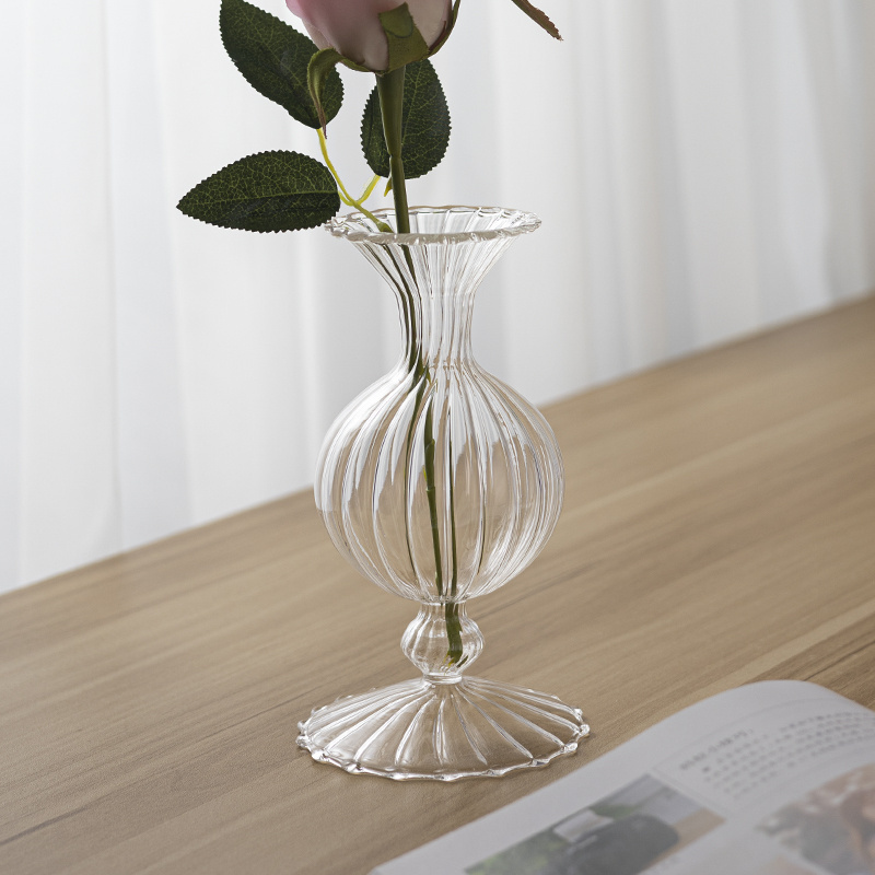 High quality glass flower bud vase flower transparent Terrarium mini decorative vase