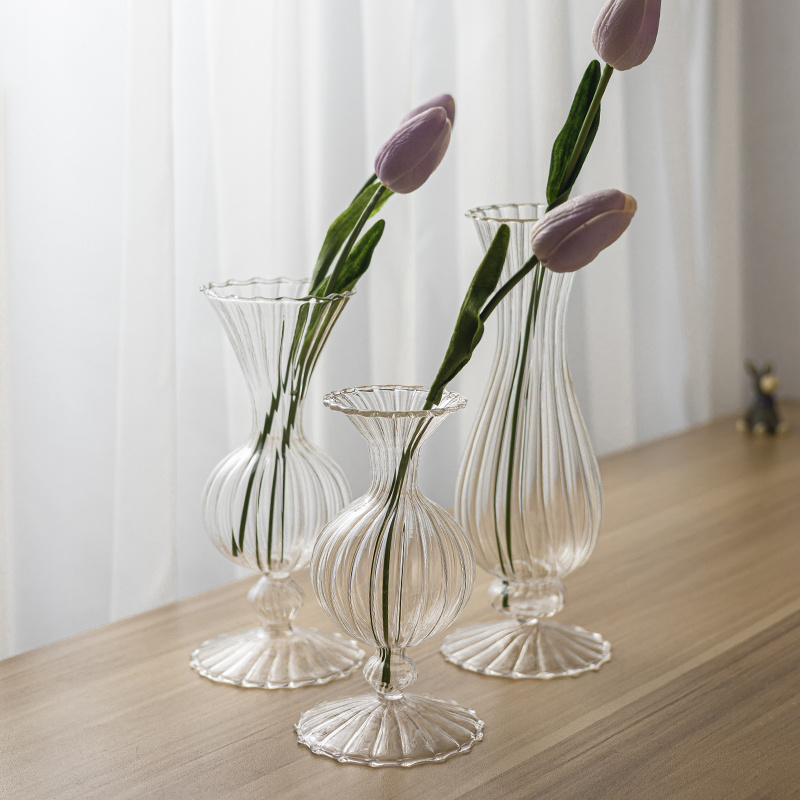 High quality glass flower bud vase flower transparent Terrarium mini decorative vase