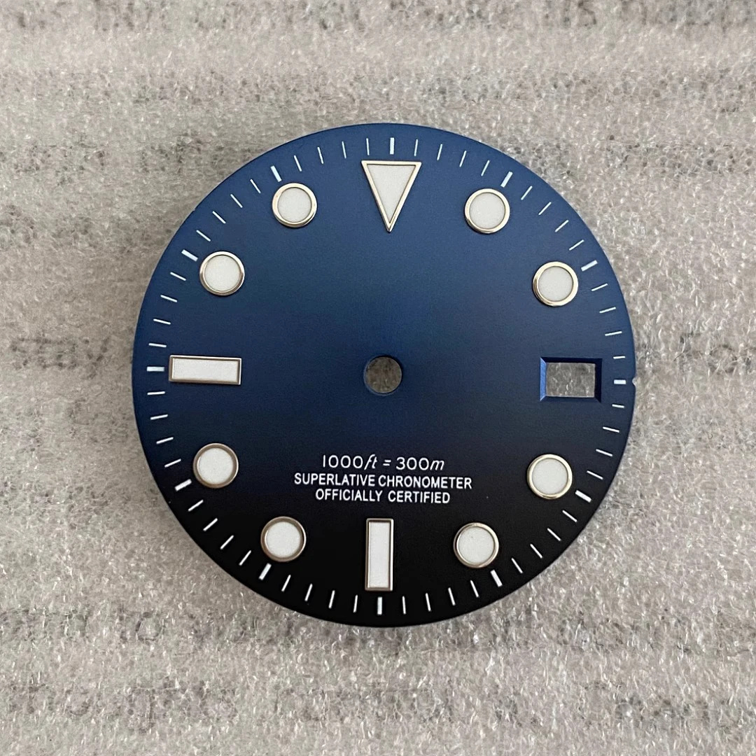 Custom New Water Ghost Sunray Gradient Literal Modified S Dial for NH35/NH36 Calibre 28.5mm Ice Blue Luminous mechanical Watch