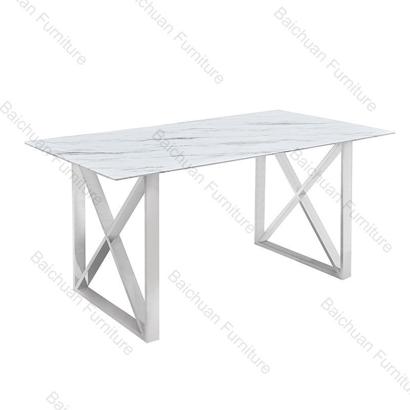 2024 modern 10 mm marble glass console table stainless steel leg hallway silver coffee table