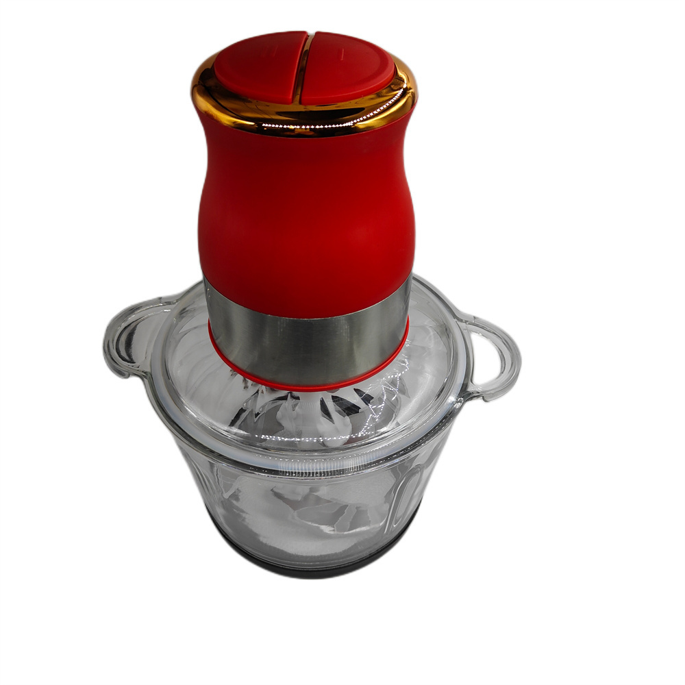 China Manufacturer Glass Rings Red And Gold 2l Mini Electric Meat Grinder Sausage Stuffer