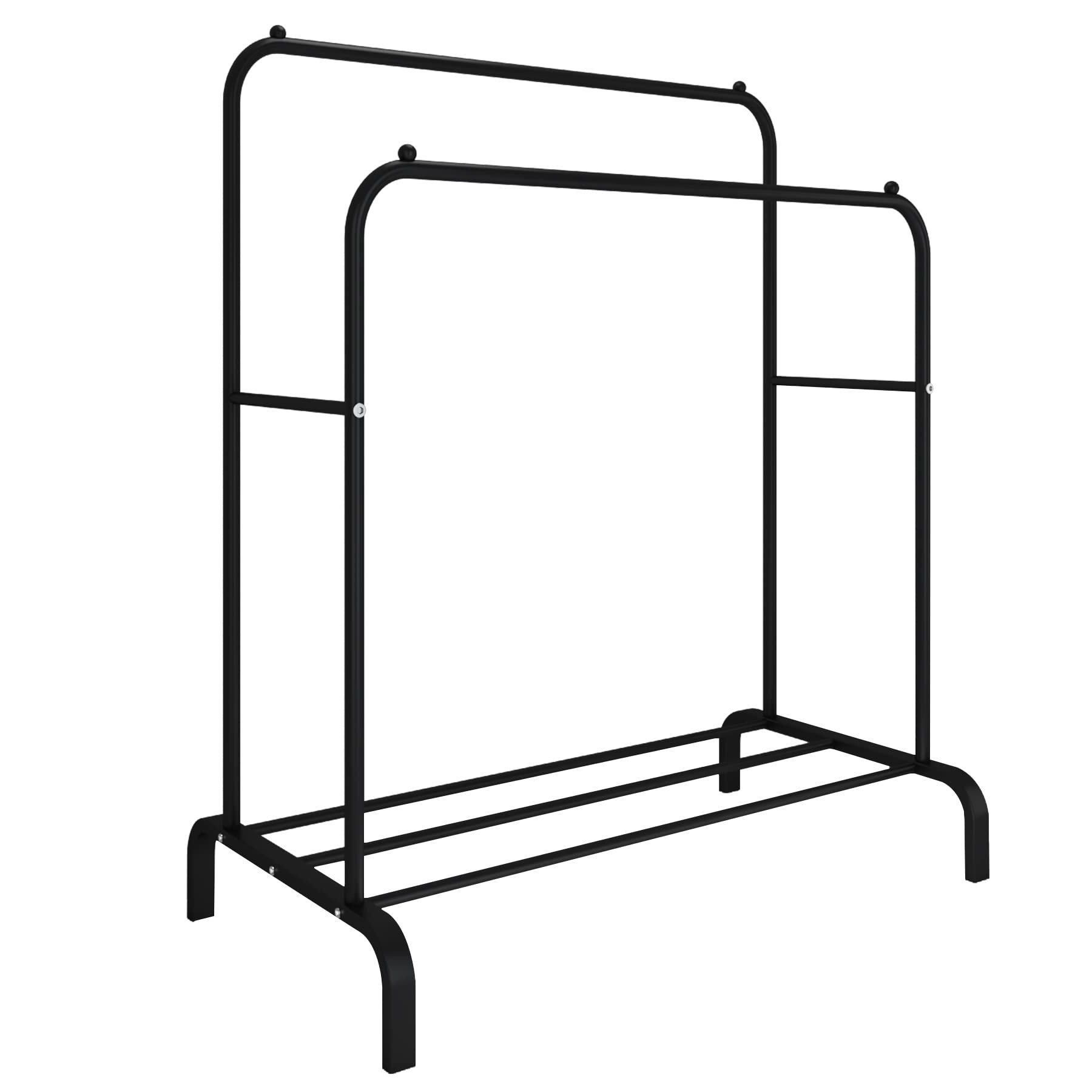 Modern simple coat rack stand garment rack freestanding double rod with shelf clothing racks for hanging clothes