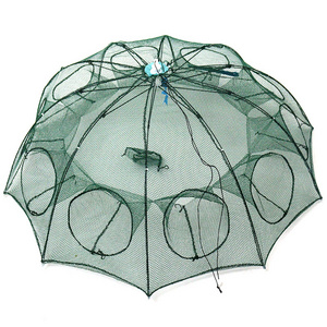 Hot Selling 4-24 Holes Umbrella Fishing Cage net  Folded Portable fish shrimp Fishing Trap