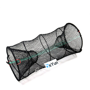 Best Quality Crab/shrimp/lobster Fishing Cage Box Tackle Cheap Fishing Trap 30*60cm Commercial Black Woven Bag Fish Plastic