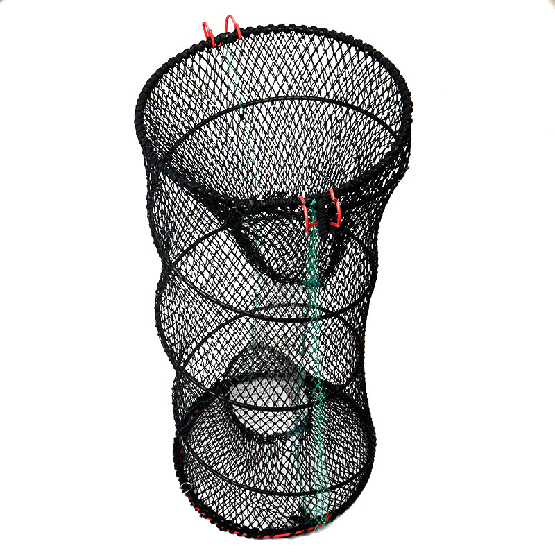 Best Quality Crab/shrimp/lobster Fishing Cage Box Tackle Cheap Fishing Trap 30*60cm Commercial Black Woven Bag Fish Plastic