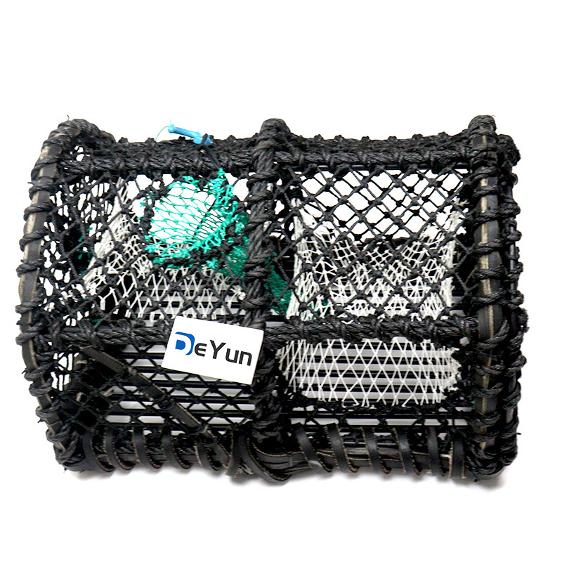 European Market Heavy Duty Lobster Trap Creel Fishing Vessel Shrimp Trap Fishing Cage Traps Black Woven Bag Fish Pot Arch 10pcs