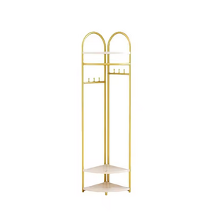 Corner clothes rack  light luxury metal clothes rack floor to ceiling bedroom clothes  shoes  and hats storage rack