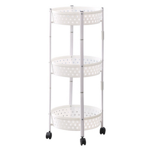 High quality plastics food storage containers Wheels Rotating Shelf 360 Degree Baskets Multipeporse 3 Tier Storage