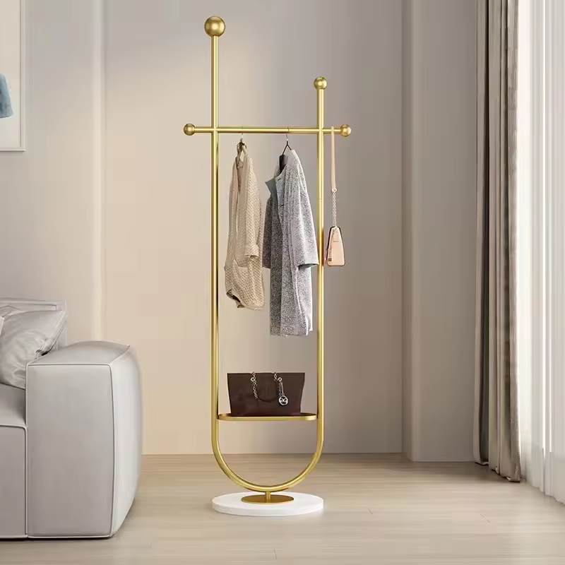 High quality and good price Hanger Coat Racks for Bedroom Luxury Multifunction Metal Marble Storage