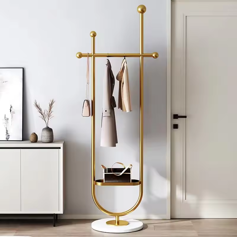 High quality and good price Hanger Coat Racks for Bedroom Luxury Multifunction Metal Marble Storage