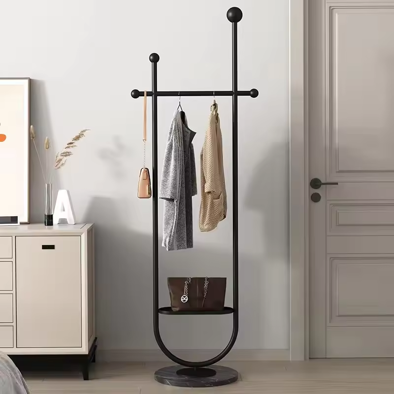 High quality and good price Hanger Coat Racks for Bedroom Luxury Multifunction Metal Marble Storage