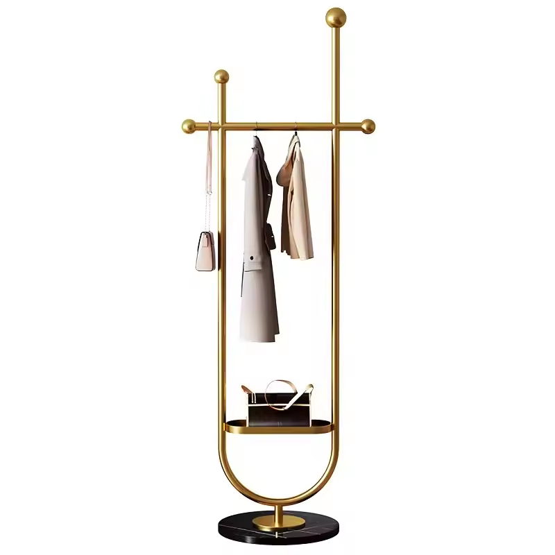 High quality and good price Hanger Coat Racks for Bedroom Luxury Multifunction Metal Marble Storage