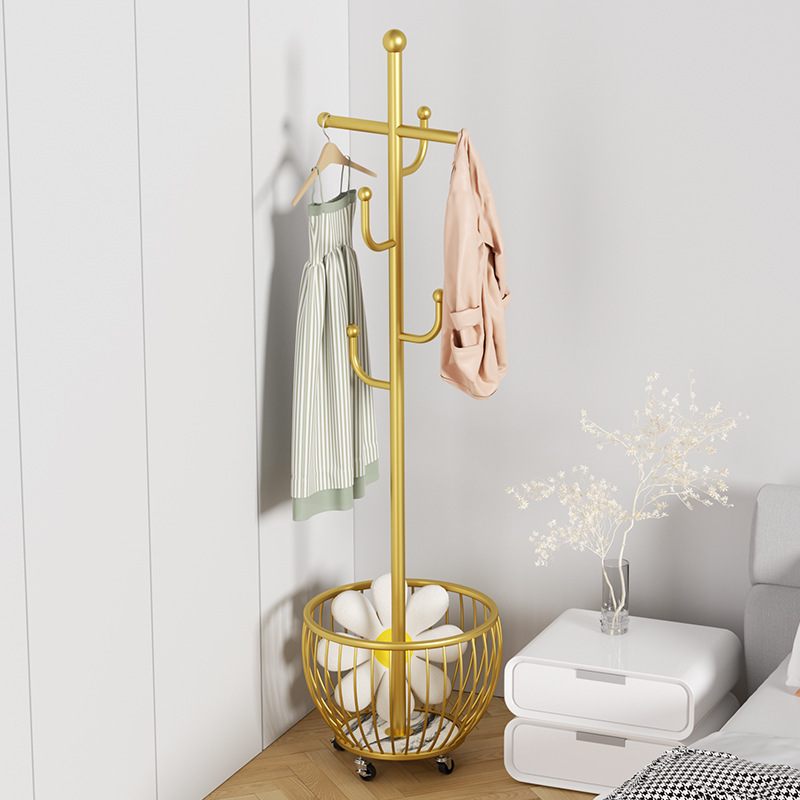 Cactus floor coat and hat rack bedroom multifunctional hangers light luxury wind iron art household movable storage rack