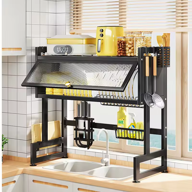 Household kitchen storage rack multifunctional shelf  kitchen storage wall kitchen hanging rack dish rack