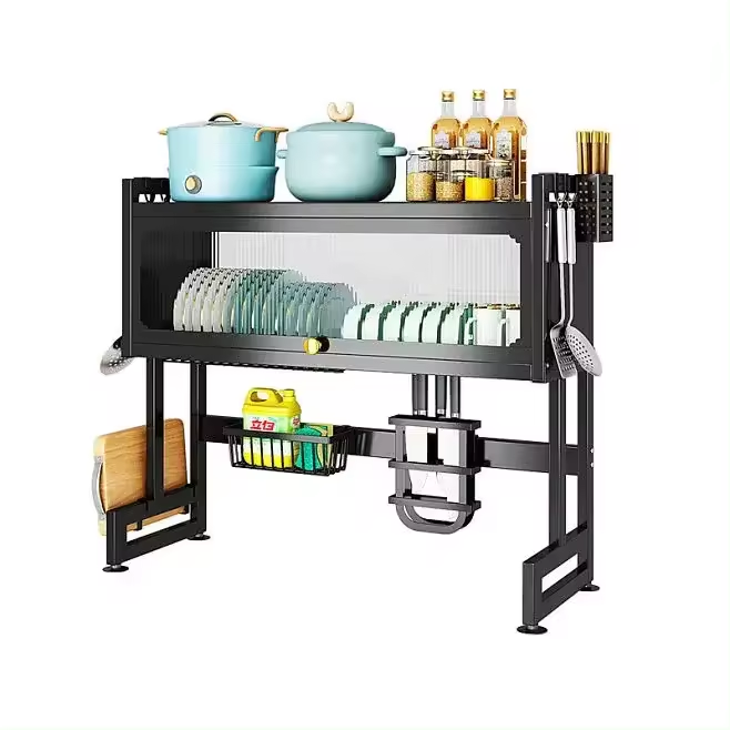 Household kitchen storage rack multifunctional shelf  kitchen storage wall kitchen hanging rack dish rack