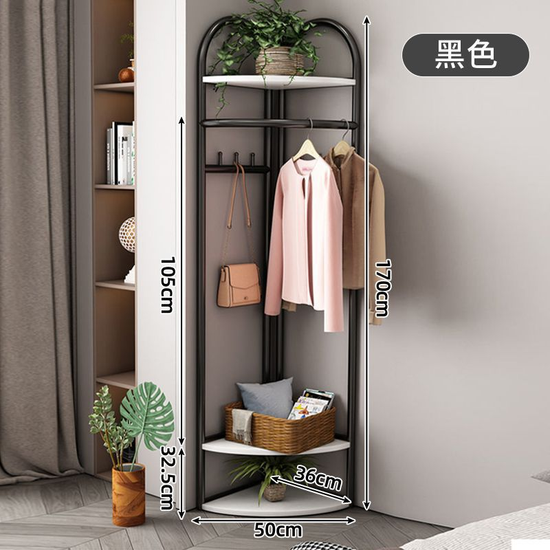 Corner clothes rack  light luxury metal clothes rack floor to ceiling bedroom clothes  shoes  and hats storage rack