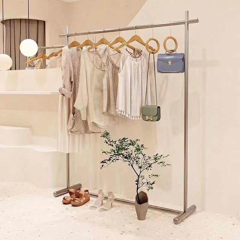 High quality and Good Price Hanging Clothes Couture Clothing Display Racks Bold Thickened Tube Coat Rack Pink Drying Racks