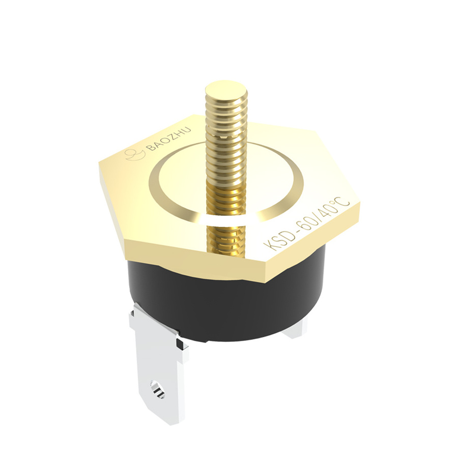 M4 KSD thermal cut off switch screw Hexagon aluminum Cu vertical thermostat thermal protector for motor KSD