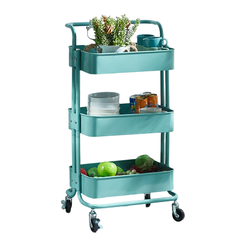 Rolling Trolley Cart 3 Tier metal Wire Shelving Kitchen storage utility Cart Shelf Design