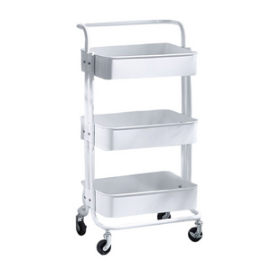 Rolling Trolley Cart 3 Tier metal Wire Shelving Kitchen storage utility Cart Shelf Design