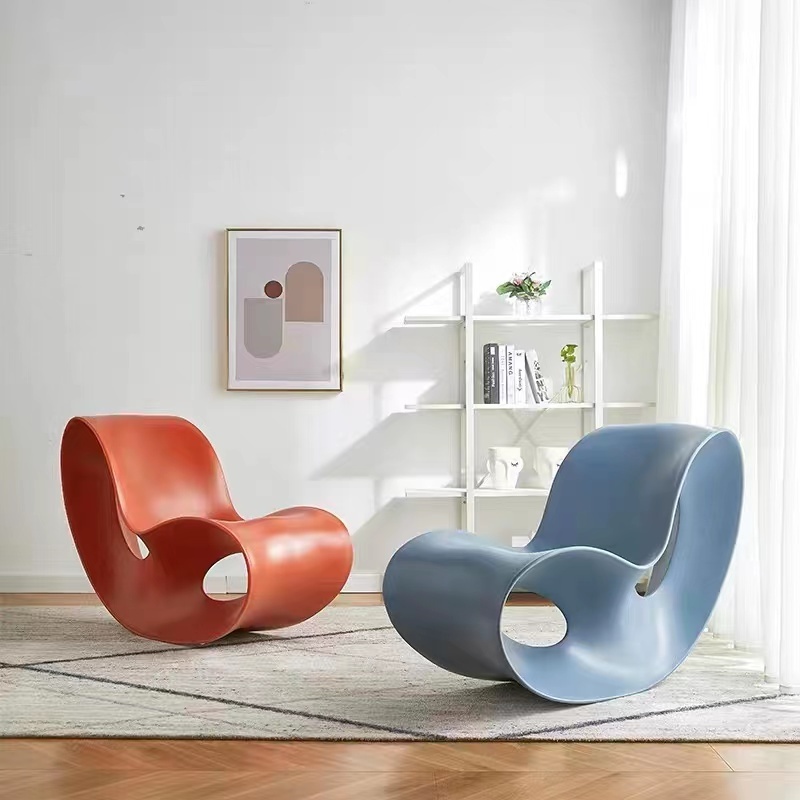 Practicality comfortable unique humanized artistic Durable Eco Materials Modern High-quality Rotational Plastic Rocking Chair