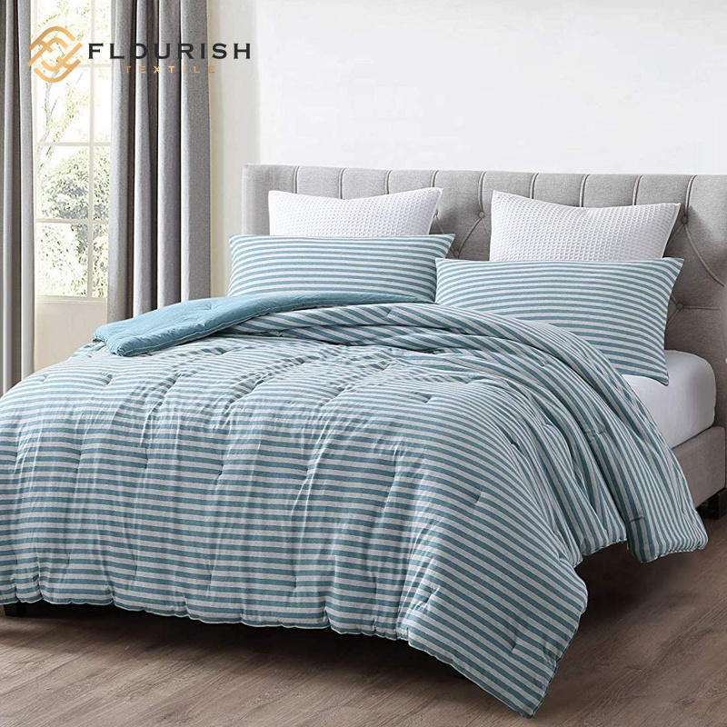 Flourish Knitted Cotton Satin Pattern Printing Wholesale Korean Comforter Bed Sheet Bedding Set King Size