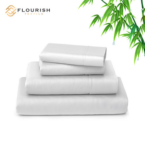 Flourish 100% Bamboo lyocell 300TC 173*120 60s*40s 1/4 copper bedding set bed sheet bed sheets wholesale duvet cover