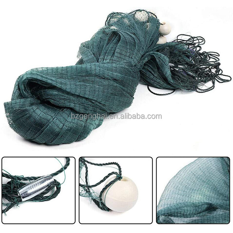 commercial green Fishing Net for Hunting Fish Trawl Net with large float and sinker