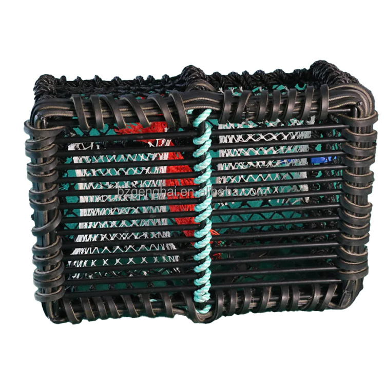 Heavy Duty Metal Framed Fishing Traps Black Netting Crab Trap Lobster Creel Wholesale