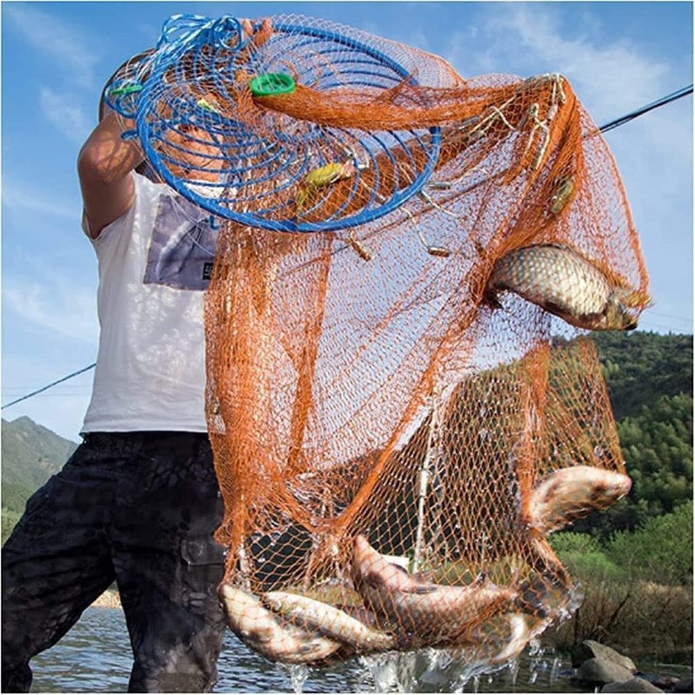 Japan 3ft To 10ft Hand Throwing Net Cast Net With Iron Chain