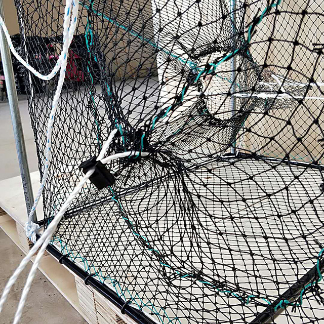 King Crab Lobster Shrimp Square Cage Nylon Knotless PE Net Trap Welding Process Trap Pot