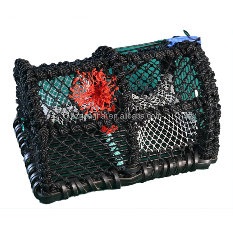 Heavy Duty Metal Framed Fishing Traps Black Netting Crab Trap Lobster Creel Wholesale