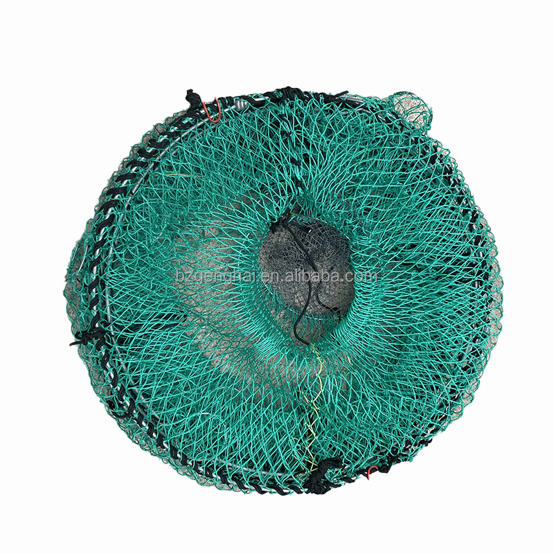 large folding cod coil pot aquaculture fish trap net hdpe circular cage fish trap