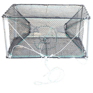 King Crab Lobster Shrimp Square Cage Nylon Knotless PE Net Trap Welding Process Trap Pot