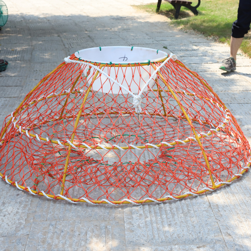 Round Trap King Crab Pot Crabing Cage Fishing Trap One Entrances Strong Shrimp Pot for Deep Sea