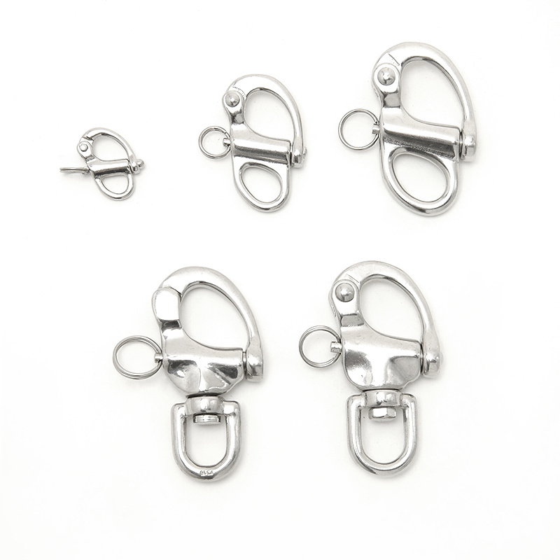 China Wholesale 304 316 Stainless Steel Hand Pull Marine Hardware Fixed Snap Shackle